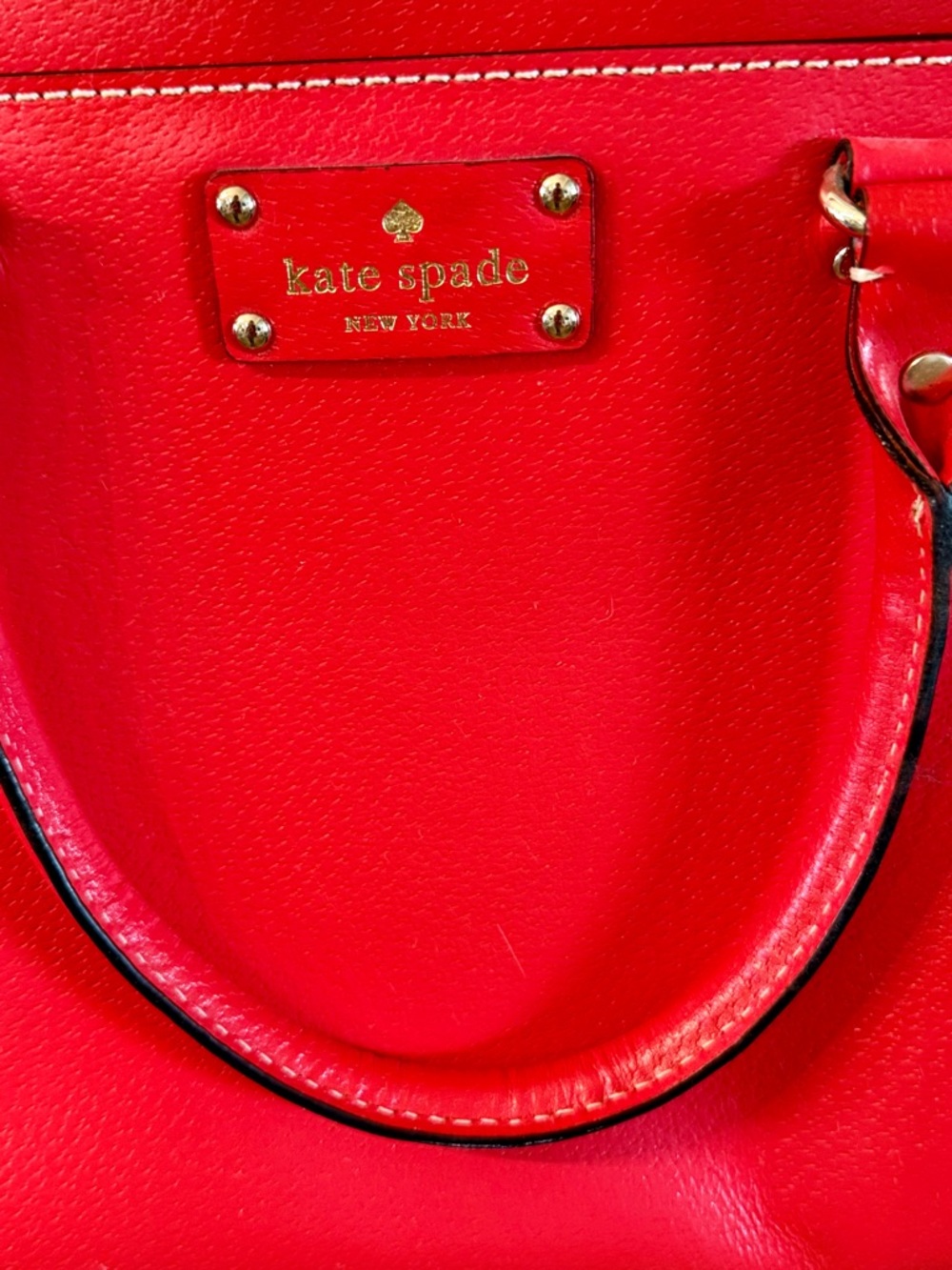 kate spade Red Leather Crossbody Tote with Gold Hardware - Picture 2 of 5